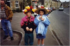 Easter Bonnets competition. 1993 John Tanner & his children Nelson & Stephanie