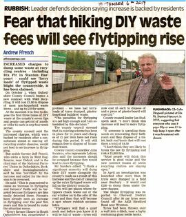 Fears Of More Flytipping With Diy Waste Charges Being Raised.