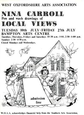 Nina Carroll exhibition pen wash drawing of local views July 1979 - WOA