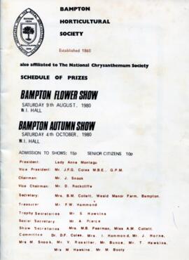 Bampton Horticultural Soc. Oct 4th 1980