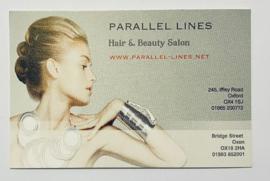 Parallel Lines hairdresser/barber appointment card