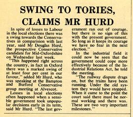 img662 Douglas Hurd says swing to Conservatives