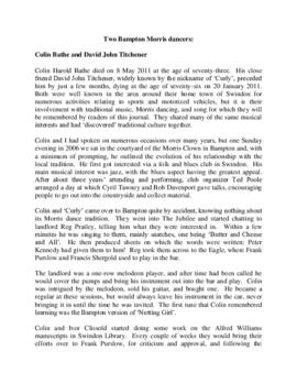 Obituary to Colin Bathe & John Titchener