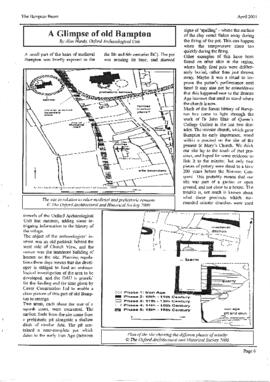 From The Beam April 2001. A glimpse of old Bampton by Alan Hardy, Oxford Archaeological Unit