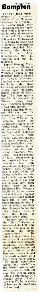 Earl Haig Fund Nov 9Th 1984.
