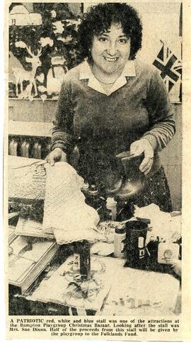 Dec 3Rd 1982 Mrs Sue Dixon Attending The Red, White & Blue Stall Playgroup Xmas Bazaar
