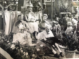 Carnival queen Inga Rubensteiner, Sheila's cousin Dinah Dafter & her brother Allen Danford, l...