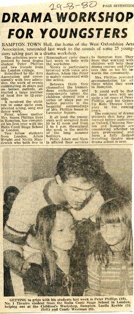 Drama Workshop For Youngsters Aug 29Th 1980