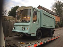 CBL Milk float converted to house refridgeration unit