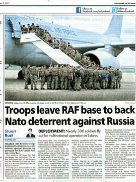 Troops leave RAF base tp back NATO deterrent against Russia