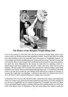 The History of the Bampton Weightlifting Club