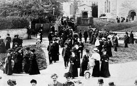 Congregation leaving St Mary's, possibly 1909