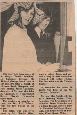1972 Wedding Richard Snook And Shirley Cranston
