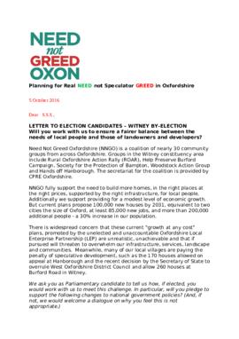 Letter to Witney candidates for Oct 2016 by-election from Need not Greed Oxon copy