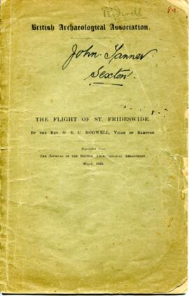 The Flight of St Frideswide by Rev GEC Rodwell. March 1916