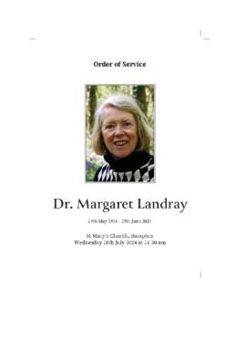 Dr Margaret Landray  1938-2024