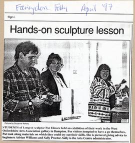 Hands-on sculpture lesson in West Ox Arts Gallery April 1997