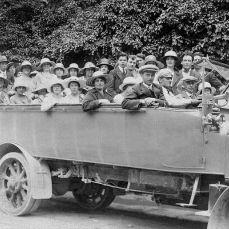 A group of people from Bampton on a trip to Cheddar Gorge.