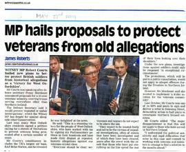 Robert Courts hails proposals to protect veterans