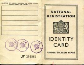 Identity cards for Edwin and Ruth Eley's children