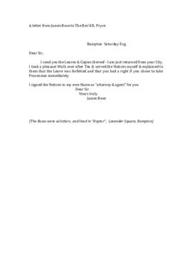 A letter from James Rose to The Rev’d R [196609]