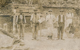 The builders at Bampton. Fred Green born 1893 4th from the left