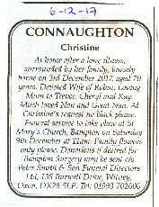 Chris Connaughton - Chris was the second of three children born to George and Ivy White