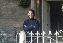 Susan Philips outside her home, Haytor in Lavender Square