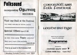Cornwal Folk Festival Brochure 1983