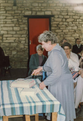 Mrs Jean Howell WRVS 10th anniv of Meals on Wheels. 1986
