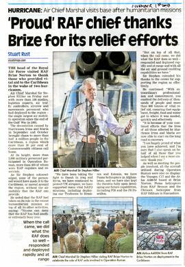img048. 'Proud' RAF Air Chief Marshal Sir Stephen Hillier thanks RAF Brize for relief effort