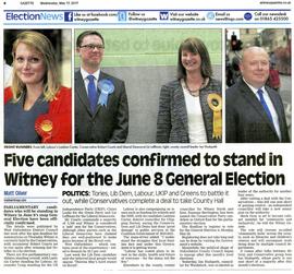 General Election June 8th 2017 Witney Gazette articles