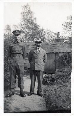 Godfrey Horne , home on leave, with his father, Ted Horne.