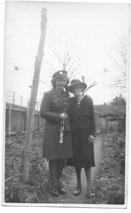 Big Granny Lardner with her grandaughter Joyce Lardner on her wedding day