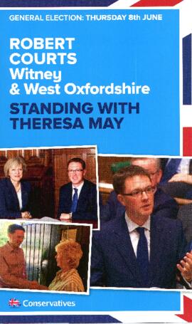 Robert Courts Conservative, flyer for June 8th 2017 General Election