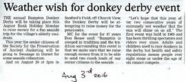 Hope For Good Weather For 2016 Donkey Derby