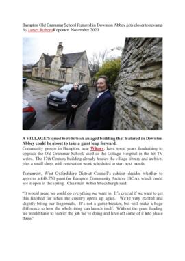 Bampton Old Grammar School featured in Downton Abbey closer to revamp